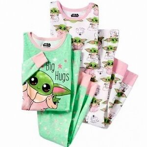 Kids Baby Yoda Star Wars 4 Piece Pajama Set Girls Size 8 Pjs